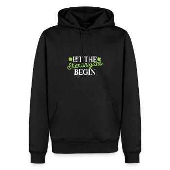 St. Patricks Day Lasst die Spielereien beginnen - Männer Premium Bio Hoodie - Schwarz - Vorne - Nico (187cm)