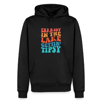 Jeder im See wird beschwipst retro groovy - Männer Premium Bio Hoodie - Schwarz - Vorne - Nico (187cm)
