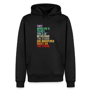 Mois de l’histoire des Noirs - Femme africaine - Sweat à capuche Premium bio Homme - noir - Devant - Nico (187cm)