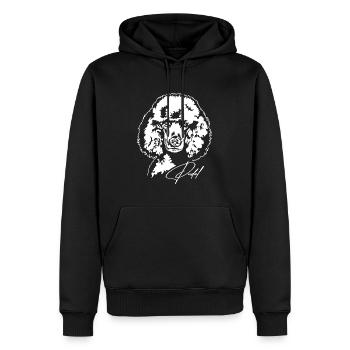 Pudel Portrait Hundeportrait Hund Hunde Wilsigns - Männer Premium Bio Hoodie - Schwarz - Vorne - Nico (187cm)