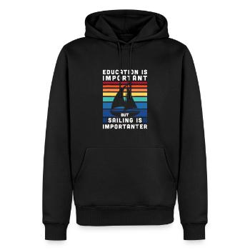 Mais la voile est plus importante - voilier nautique - Sweat à capuche Premium bio Homme - noir - Devant - Nico (187cm)