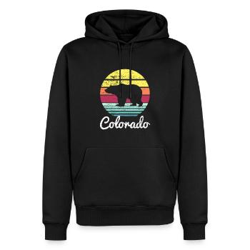 Vintage Retro Co Colorado Wildlife Bear Adventure - Sweat à capuche Premium bio Homme - noir - Devant - Nico (187cm)