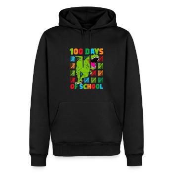100th Day of School Dino Kids Happy 100 Days - Men’s Premium Organic Hoodie - black - Front - Nico (187cm)