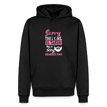 Désolé cette fille est prise par un homme barbu sexy - Sweat à capuche Premium bio Homme - noir - Devant - Nico (187cm)