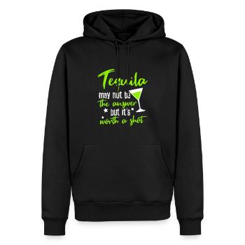 Tequila einen Versuch wert - Männer Premium Bio Hoodie - Schwarz - Vorne - Nico (187cm)