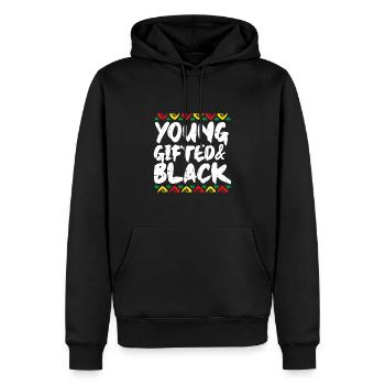 Junge begabte Schwarze Kente Dashiki Stolz Afrikanisch - Männer Premium Bio Hoodie - Schwarz - Vorne - Nico (187cm)