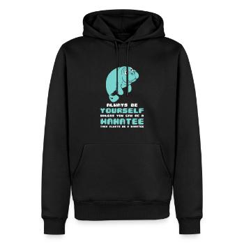 Manatee - Sei immer du selbst, es sei denn, - Männer Premium Bio Hoodie - Schwarz - Vorne - Nico (187cm)