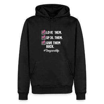 Liebe Kindertagesstätte Erzieherin - Männer Premium Bio Hoodie - Schwarz - Vorne - Nico (187cm)