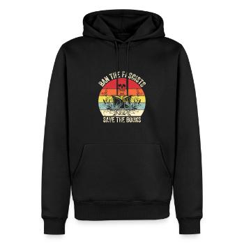 Interdire les fascistes sauvent les livres Funny Book Lovers - Sweat à capuche Premium bio Homme - noir - Devant - Nico (187cm)