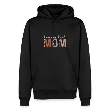 Homeschool Mom Leopard Appréciation - Sweat à capuche Premium bio Homme - noir - Devant - Nico (187cm)