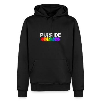 Purride Cat Lover Pride Month Schwulenrechte Regenbogen - Männer Premium Bio Hoodie - Schwarz - Vorne - Nico (187cm)