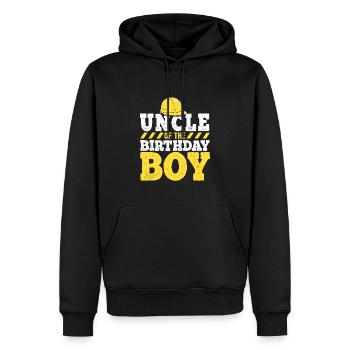 Onkel des Geburtstagskindes Bau Geburtstag - Männer Premium Bio Hoodie - Schwarz - Vorne - Nico (187cm)