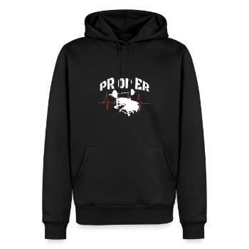 PR Ou Er Haltérophilie Musculation Fitness Gym - Sweat à capuche Premium bio Homme - noir - Devant - Nico (187cm)