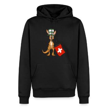 Switzerland Fan / Swiss Kangaroos - Men’s Premium Organic Hoodie - black - Front - Nico (187cm)