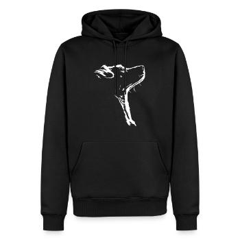 Jack Russell Terrier Hunde Silhouette Wilsigns - Männer Premium Bio Hoodie - Schwarz - Vorne - Nico (187cm)