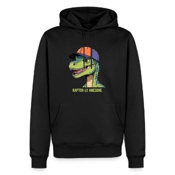 Raptor avec casquette - Raptor-ly Awesome - Sweat à capuche Premium bio Homme - noir - Devant - Nico (187cm)