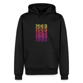 1983 Geboren - Baujahr 1983 - Männer Premium Bio Hoodie - Schwarz - Vorne - Nico (187cm)