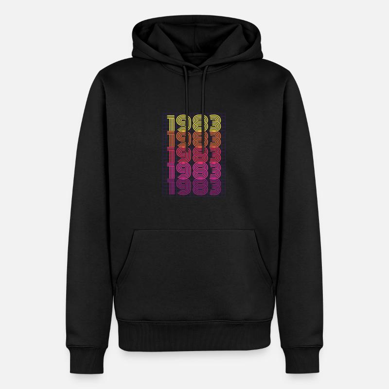 1983 Naissance - Année de construction 1983 - Sweat à capuche Premium bio Homme - noir