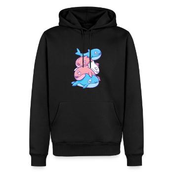 Trans Pride Orca Transgender - Männer Premium Bio Hoodie - Schwarz - Vorne - Nico (187cm)