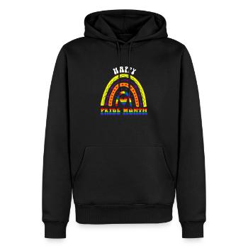 Joyeux mois de la fierté LGBT Pride Boho Rainbow - Sweat à capuche Premium bio Homme - noir - Devant - Nico (187cm)