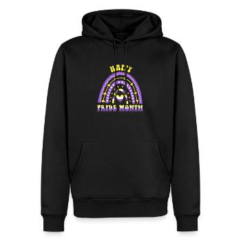 Happy Pride Month Nonbinary Regenbogen - Männer Premium Bio Hoodie - Schwarz - Vorne - Nico (187cm)