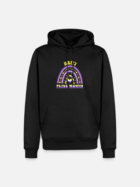 Happy Pride Month Nonbinary Rainbow - Men’s Premium Organic Hoodie - black