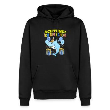 Achtung Ich Bin Schon 1 Geburtstag Hai - Männer Premium Bio Hoodie - Schwarz - Vorne - Nico (187cm)