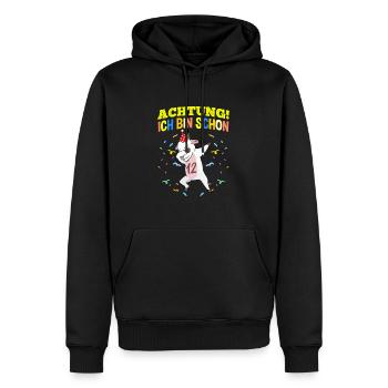 Achtung Ich Bin Schon 12 Geburtstag Ziege - Männer Premium Bio Hoodie - Schwarz - Vorne - Nico (187cm)