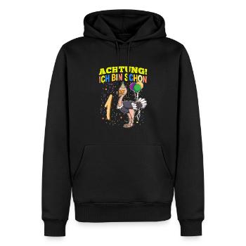Achtung Ich Bin Schon 1 Tier Geburtstag Strauß - Männer Premium Bio Hoodie - Schwarz - Vorne - Nico (187cm)