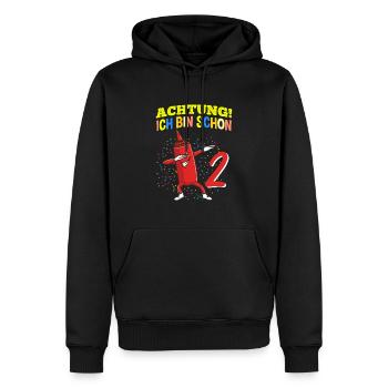 Achtung Ich Bin Schon 2 Geburtstag Ketchup - Männer Premium Bio Hoodie - Schwarz - Vorne - Nico (187cm)
