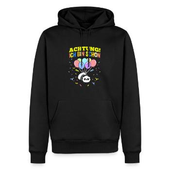 Achtung Ich Bin Schon 2 Geburtstag Panda - Männer Premium Bio Hoodie - Schwarz - Vorne - Nico (187cm)