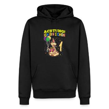 Achtung Ich Bin Schon 1 Tier Geburtstag Schlange - Männer Premium Bio Hoodie - Schwarz - Vorne - Nico (187cm)