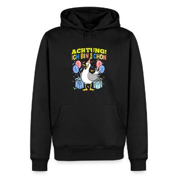 Achtung Ich Bin Schon 1 Geburtstag Möwe - Männer Premium Bio Hoodie - Schwarz - Vorne - Nico (187cm)