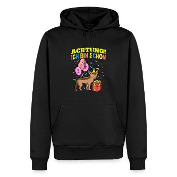 Achtung Ich Bin Schon 2 Geburtstag Schakal - Männer Premium Bio Hoodie - Schwarz - Vorne - Nico (187cm)