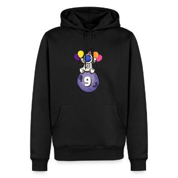 9 ans espace anniversaire 9. - Sweat à capuche Premium bio Homme - noir - Devant - Nico (187cm)