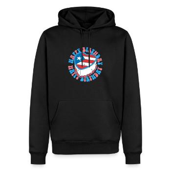Joyeux gâteau d’anniversaire Porto Rico Anniversaire - Sweat à capuche Premium bio Homme - noir - Devant - Nico (187cm)