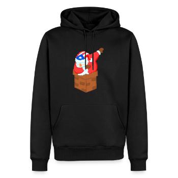 Dabbing Santa Puerto Rican Noël - Sweat à capuche Premium bio Homme - noir - Devant - Nico (187cm)