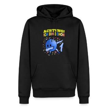 Achtung Ich Bin Schon 1 Geburtstag Bowlingkugel - Männer Premium Bio Hoodie - Schwarz - Vorne - Nico (187cm)