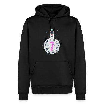 Fête d’anniversaire de l’espace du 7ème anniversaire - Sweat à capuche Premium bio Homme - noir - Devant - Nico (187cm)