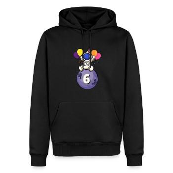 6 ans espace anniversaire 6. - Sweat à capuche Premium bio Homme - noir - Devant - Nico (187cm)