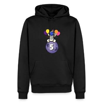5 ans espace anniversaire 5. - Sweat à capuche Premium bio Homme - noir - Devant - Nico (187cm)