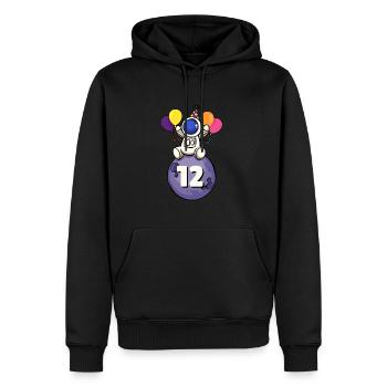 12 Jahre alt Weltraum Geburtstag 12.Geburtstag - Männer Premium Bio Hoodie - Schwarz - Vorne - Nico (187cm)