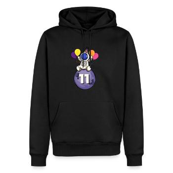 11 Jahre alt Weltraum Geburtstag 11.Geburtstag - Männer Premium Bio Hoodie - Schwarz - Vorne - Nico (187cm)
