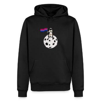Bisexueller Astronaut auf dem Mond Bi Pride Flagge - Männer Premium Bio Hoodie - Schwarz - Vorne - Nico (187cm)