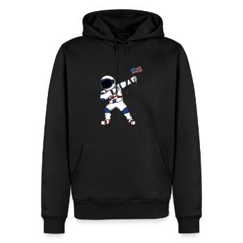 Dabbing Amerikanischer Astronaut 4. Juli - Männer Premium Bio Hoodie - Schwarz - Vorne - Nico (187cm)