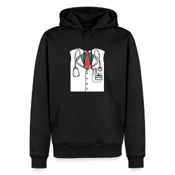 Costume de docteur Halloween - Sweat à capuche Premium bio Homme - noir - Devant - Nico (187cm)