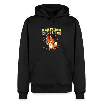 Achtung Ich Bin Schon 1 Geburtstag Fuchs - Männer Premium Bio Hoodie - Schwarz - Vorne - Nico (187cm)