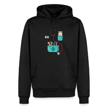 Costume vétérinaire Halloween - Sweat à capuche Premium bio Homme - noir - Devant - Nico (187cm)