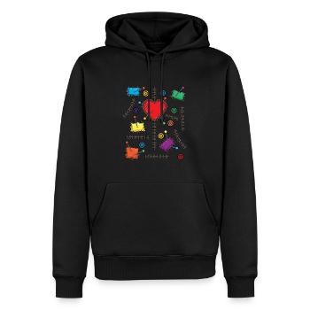 Costume de poupée vaudou Halloween - Sweat à capuche Premium bio Homme - noir - Devant - Nico (187cm)