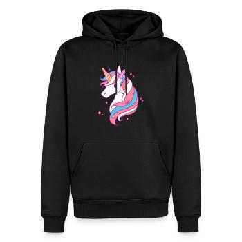 Trans Pride Einhorn LGBT-Trans-Alliierter - Männer Premium Bio Hoodie - Schwarz - Vorne - Nico (187cm)